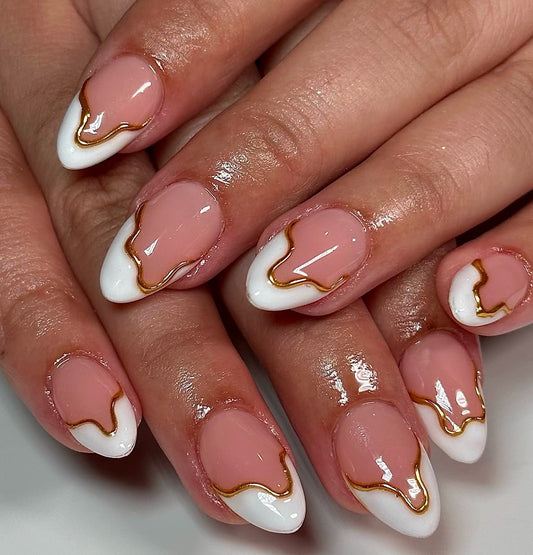 Golden Waves French Press-On Nails