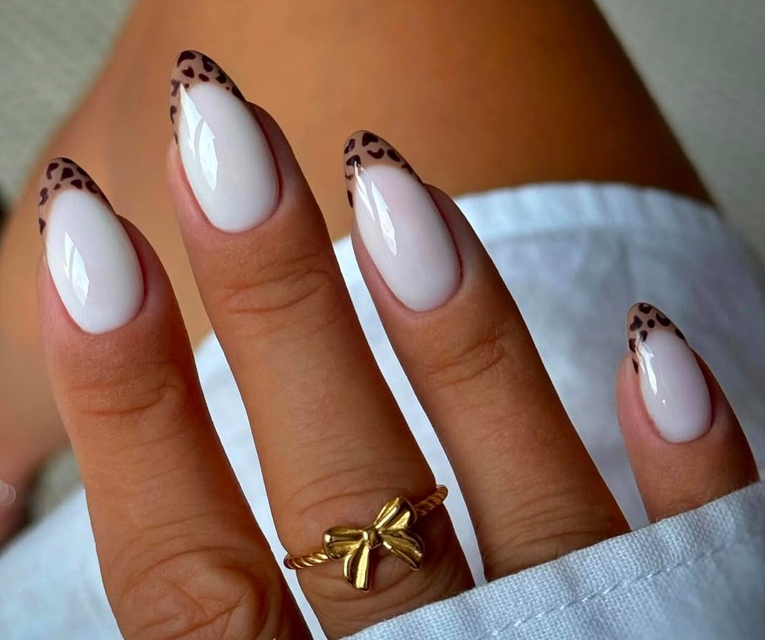 Luxe Leopard French Tip Press-On Nails