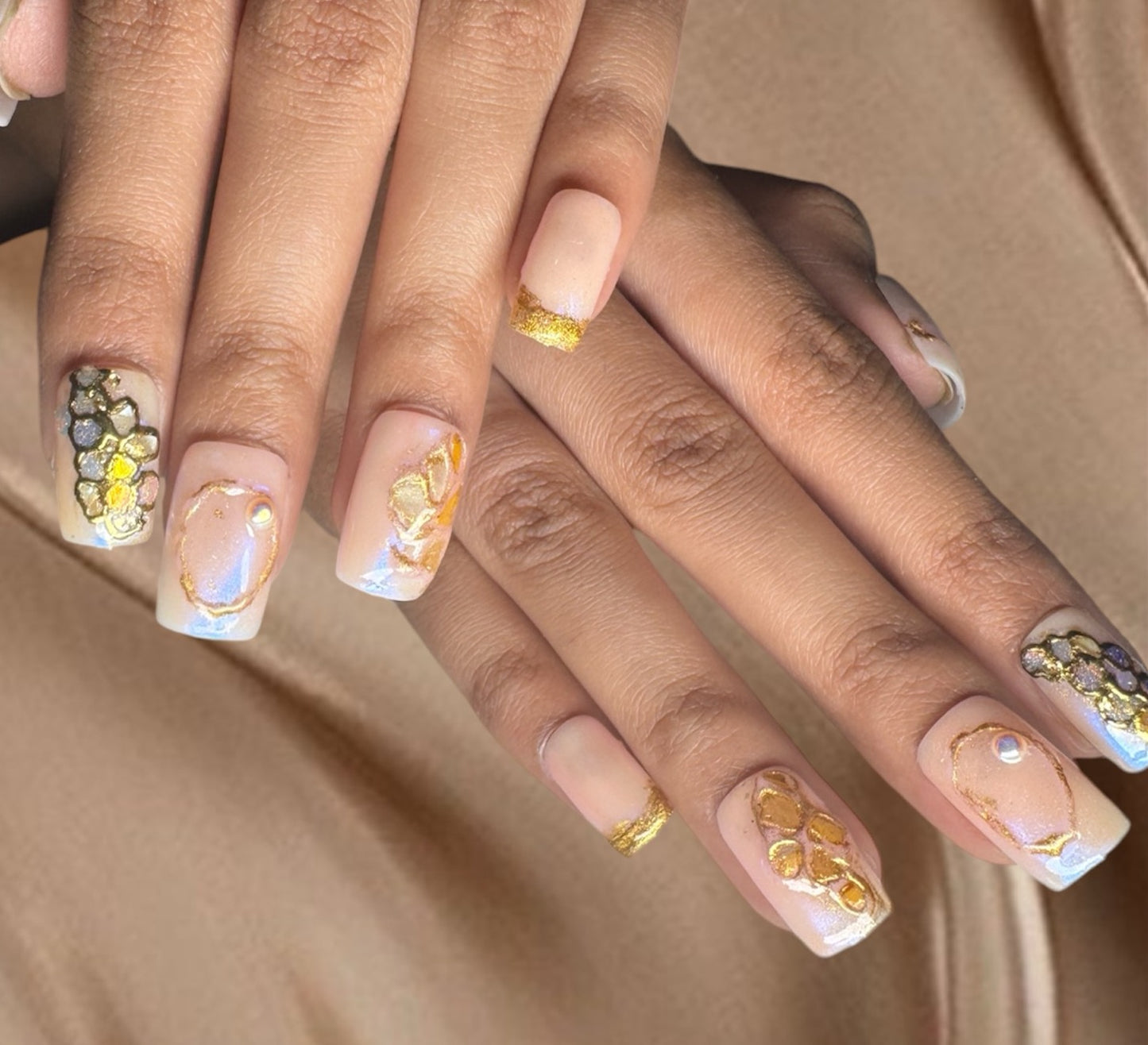 Golden Glam Mosaic Press-On Nails