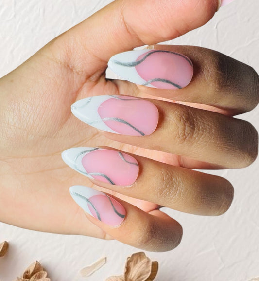 Elegant Pink french Press-On Nails