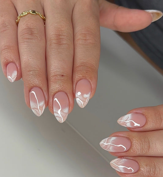 Elegant Marble Swirl Press-On Nails