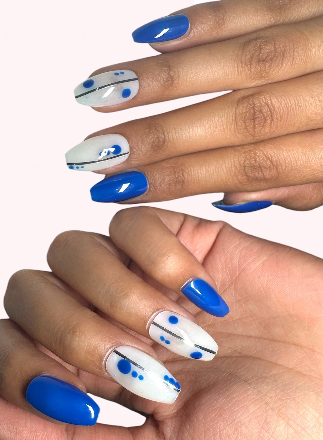 Cobalt Splash Art Press-On Nails