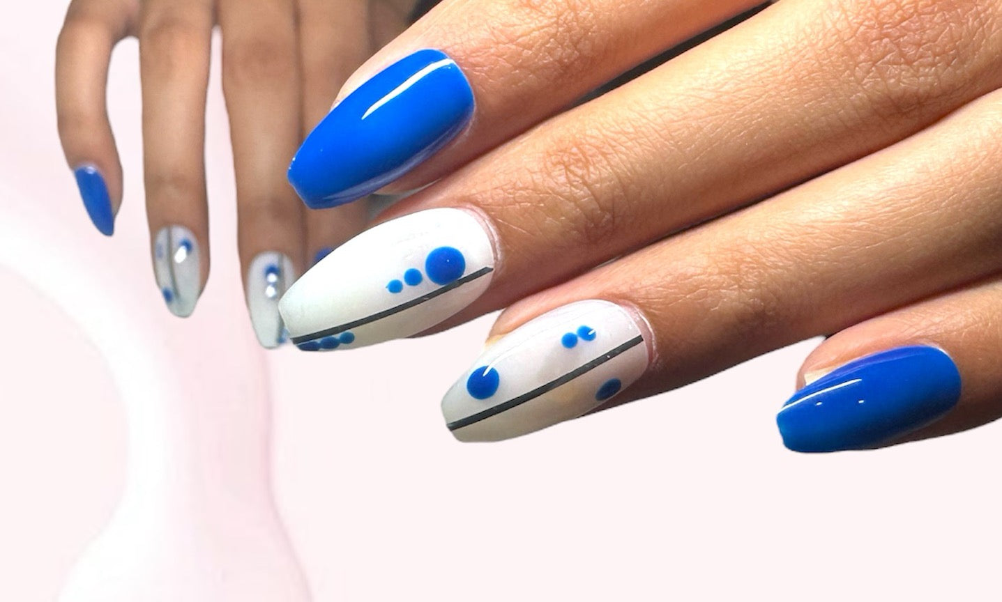 Cobalt Splash Art Press-On Nails