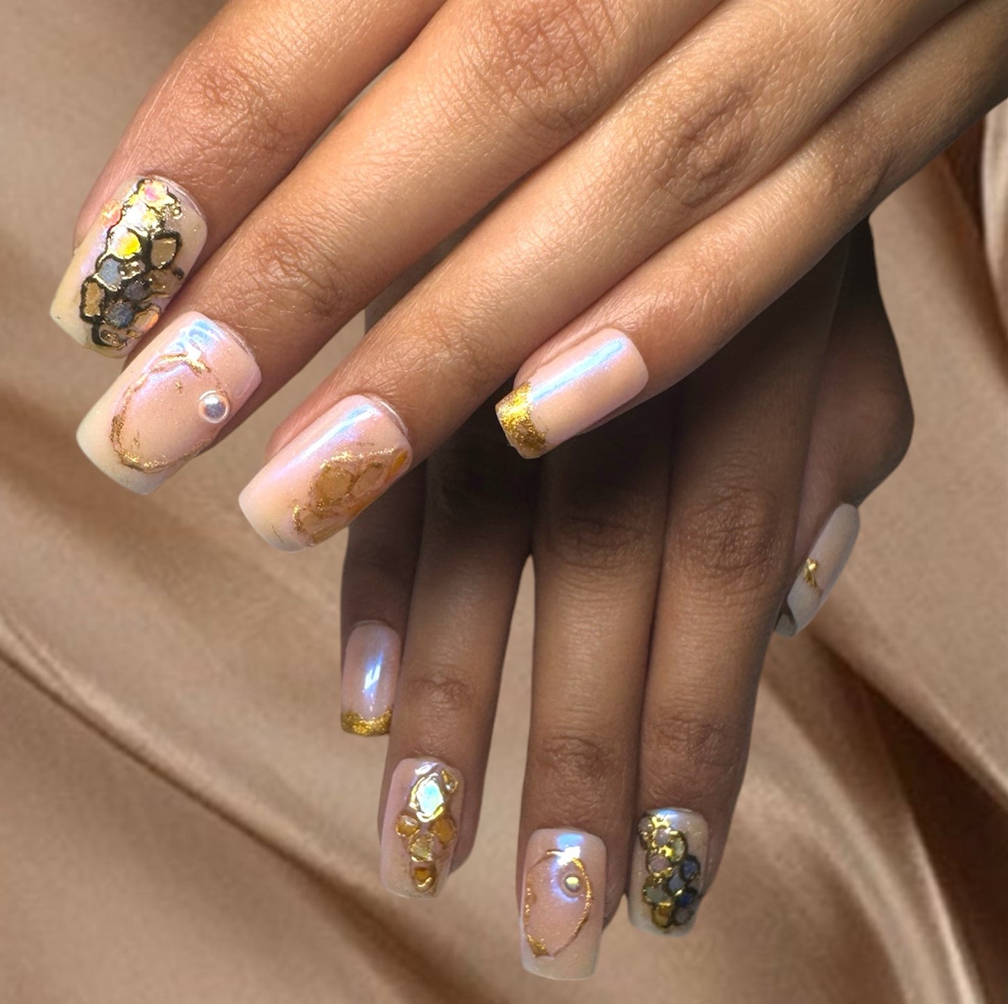 Golden Glam Mosaic Press-On Nails