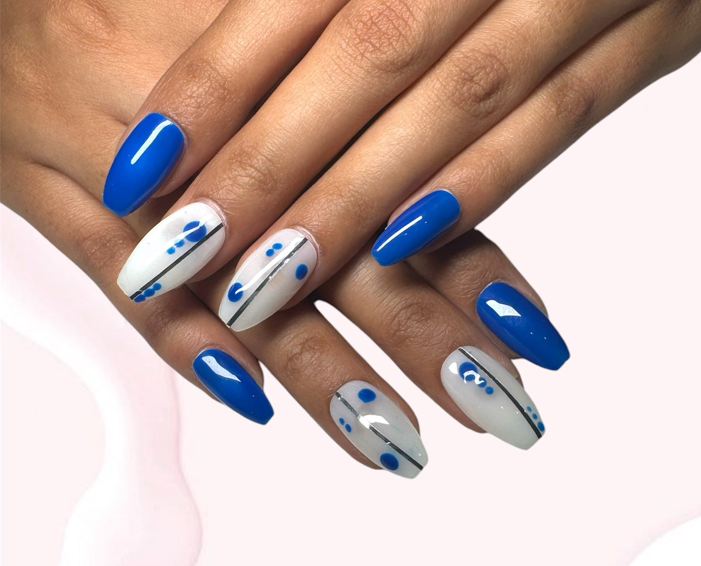 Cobalt Splash Art Press-On Nails