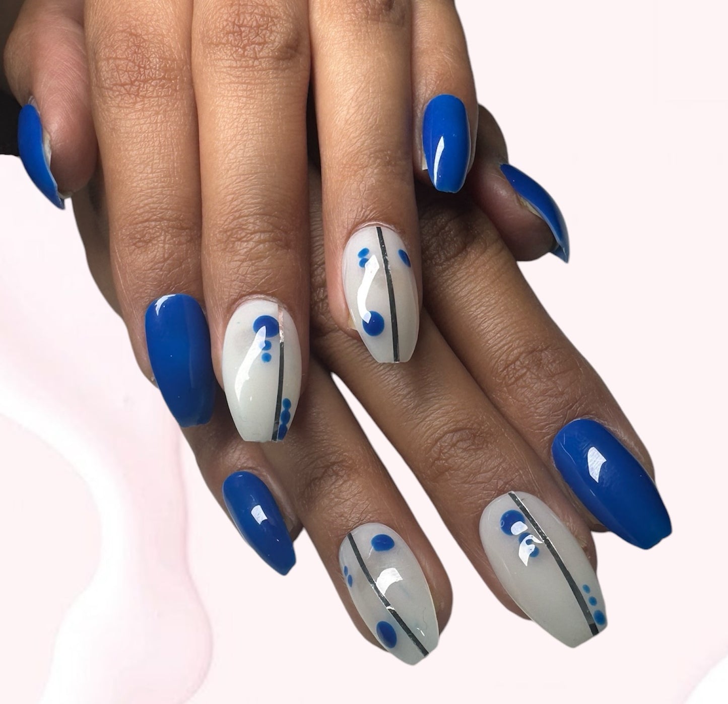 Cobalt Splash Art Press-On Nails