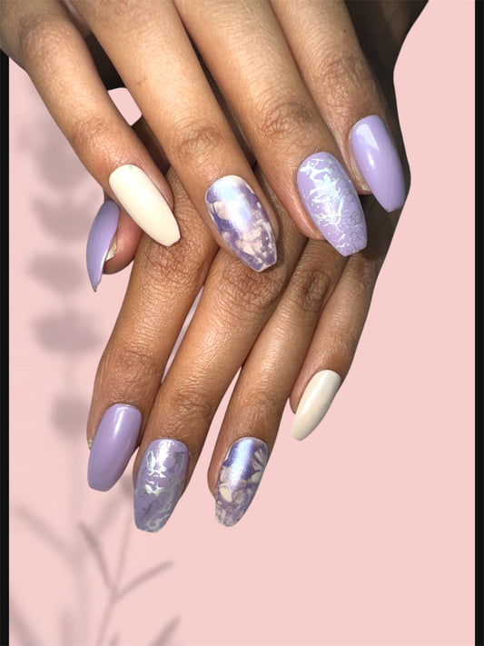 Lavender Marble Luxe Press-On Nails